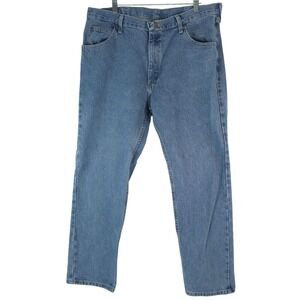 Wrangler Jeans Mens 38X30 Blue Denim Straight Leg Regular Fit 1096501DS 36X30